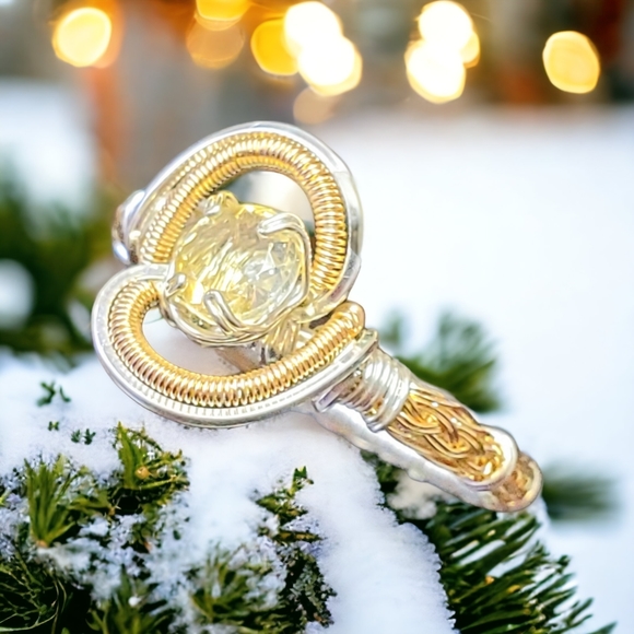 Citrine Sterling Silver Ring Size 7.5 - Picture 6 of 9